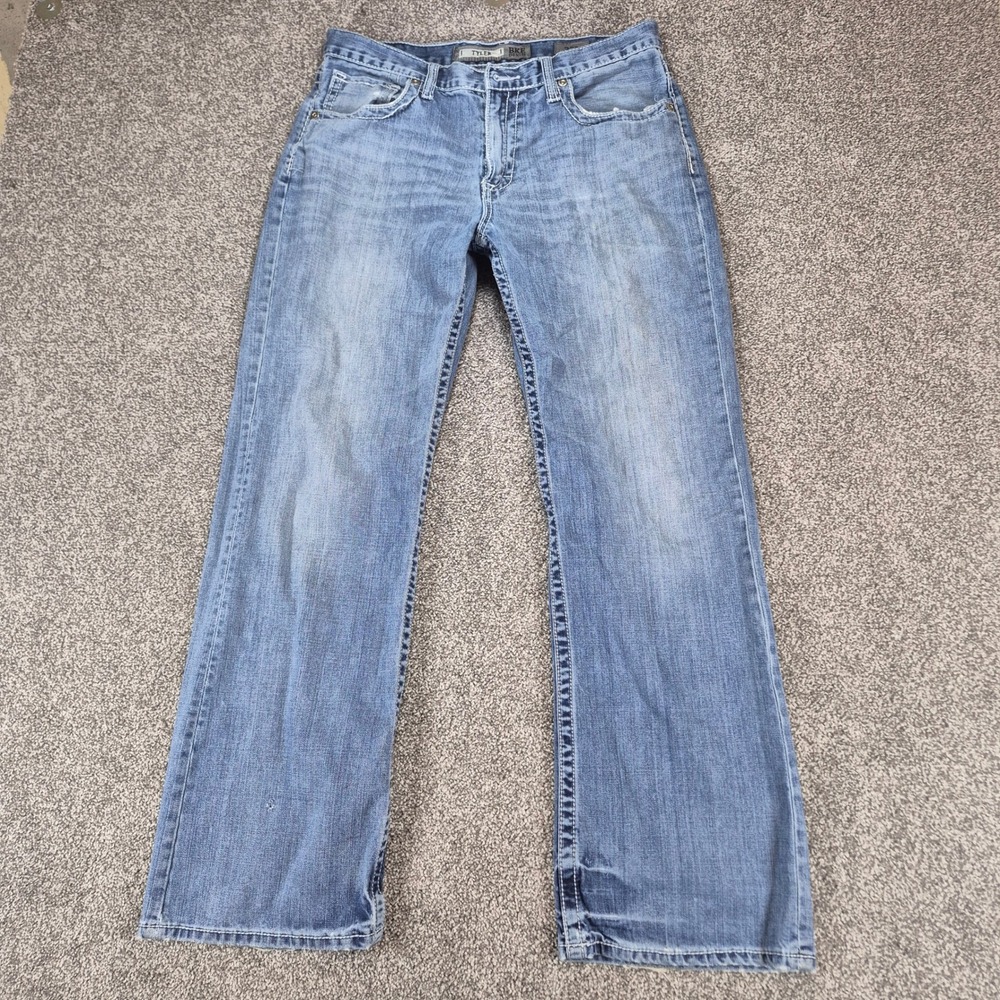 BKE Tyler Jeans Mens 33R Blue Denim Relaxed Bootcut